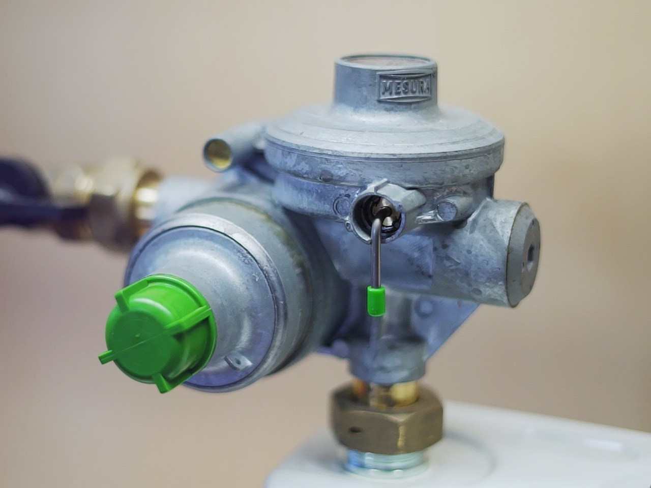 Redutor de gás natural - tampa e cursor verdes